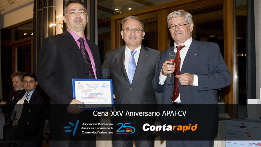 La Asociación Profesional de Asesores Fiscales de la Comunidad Valenciana entrega un diploma a Contarapid