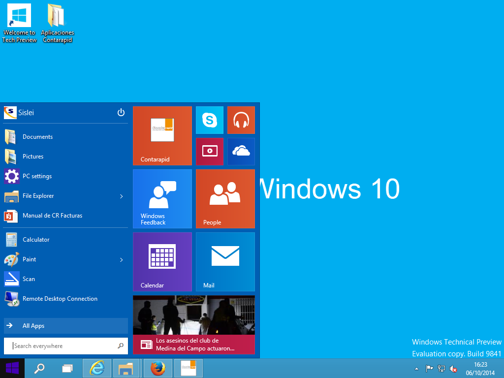 Vuelve el Menú inicio en Windows 10